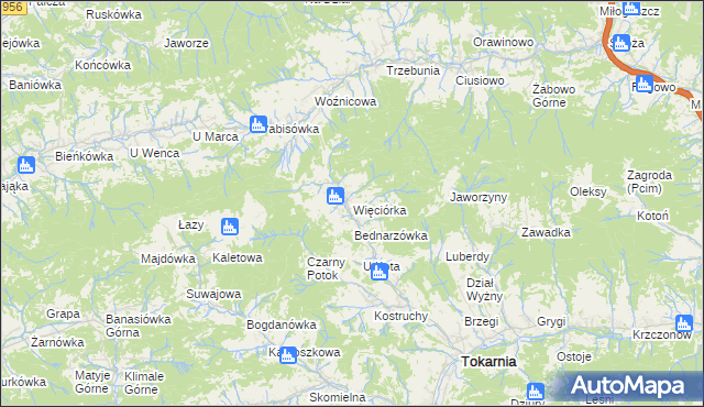 mapa Więciórka, Więciórka na mapie Targeo