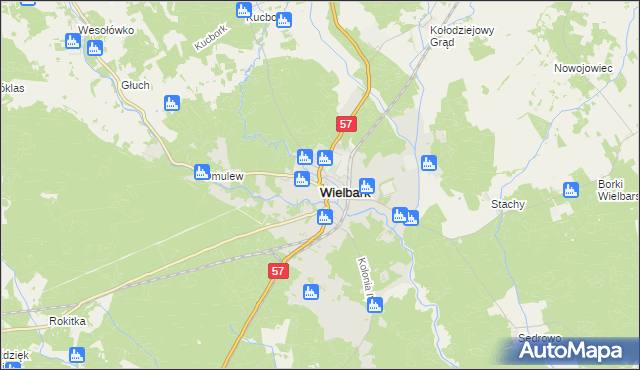 mapa Wielbark powiat szczycieński, Wielbark powiat szczycieński na mapie Targeo