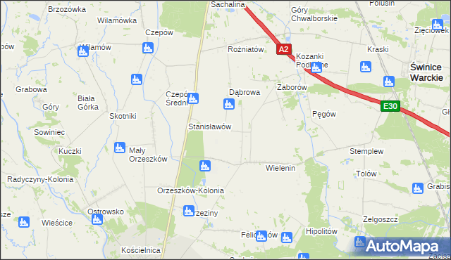 mapa Wielenin-Kolonia, Wielenin-Kolonia na mapie Targeo