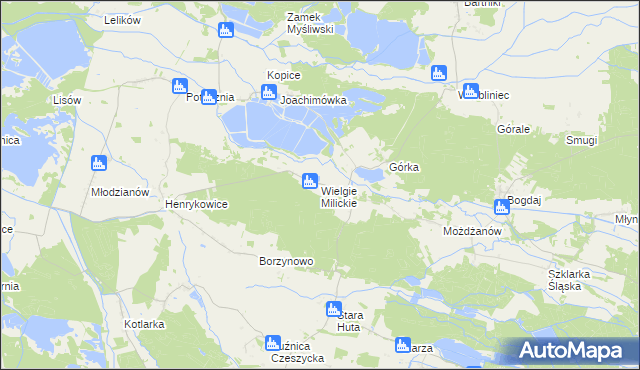 mapa Wielgie Milickie, Wielgie Milickie na mapie Targeo