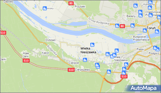 mapa Wielka Nieszawka, Wielka Nieszawka na mapie Targeo