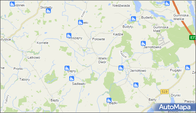 mapa Wielki Dwór, Wielki Dwór na mapie Targeo