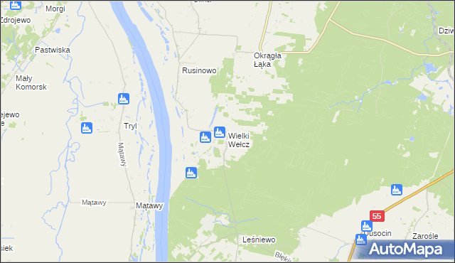 mapa Wielki Wełcz, Wielki Wełcz na mapie Targeo