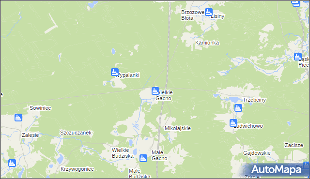 mapa Wielkie Gacno, Wielkie Gacno na mapie Targeo
