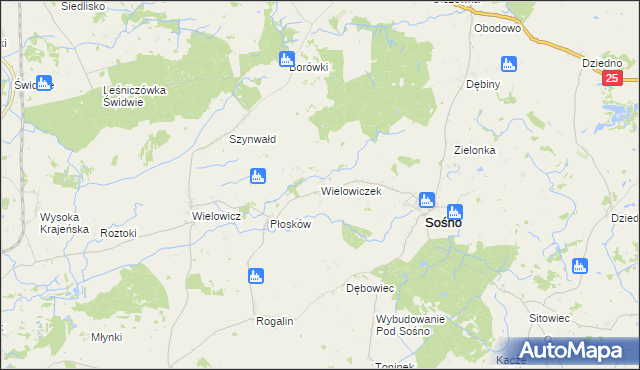 mapa Wielowiczek, Wielowiczek na mapie Targeo