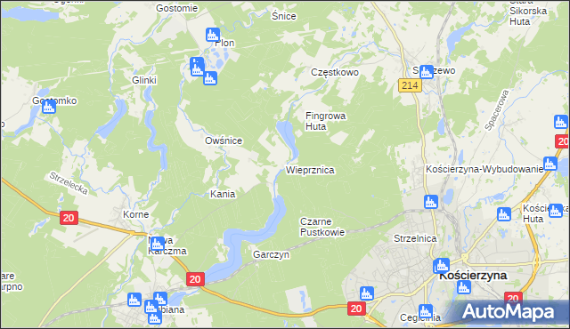 mapa Wieprznica, Wieprznica na mapie Targeo