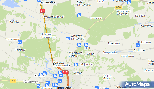 mapa Wieprzów Ordynacki, Wieprzów Ordynacki na mapie Targeo