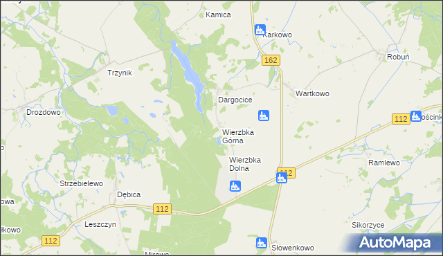 mapa Wierzbka Górna, Wierzbka Górna na mapie Targeo