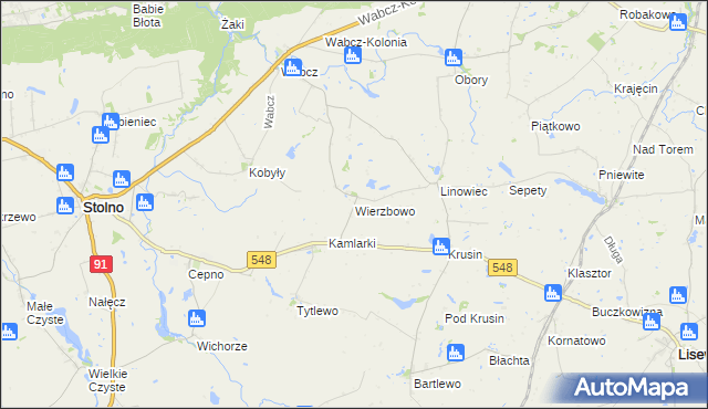 mapa Wierzbowo gmina Lisewo, Wierzbowo gmina Lisewo na mapie Targeo