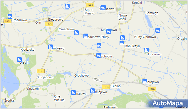 mapa Wierzchocin, Wierzchocin na mapie Targeo