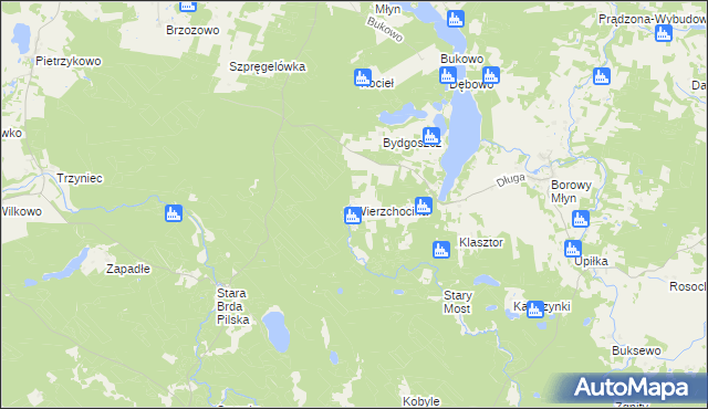 mapa Wierzchocina, Wierzchocina na mapie Targeo