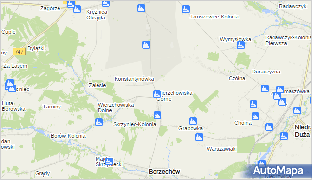 mapa Wierzchowiska Górne, Wierzchowiska Górne na mapie Targeo