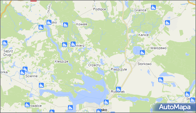 mapa Wierzchucice gmina Ińsko, Wierzchucice gmina Ińsko na mapie Targeo