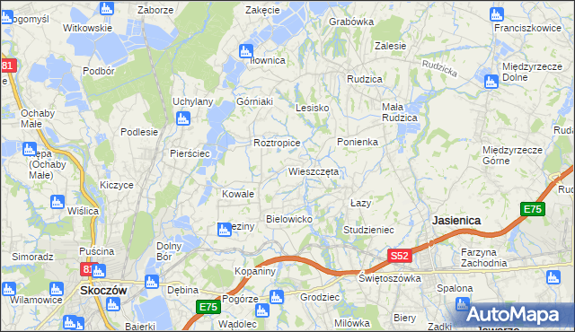 mapa Wieszczęta, Wieszczęta na mapie Targeo