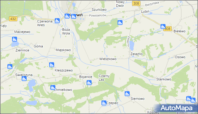 mapa Wieszkowo, Wieszkowo na mapie Targeo