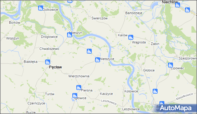 mapa Wietszyce, Wietszyce na mapie Targeo