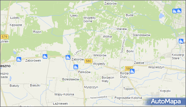 mapa Wiktorów gmina Leszno, Wiktorów gmina Leszno na mapie Targeo