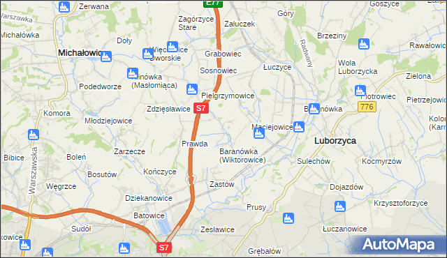 mapa Wiktorowice, Wiktorowice na mapie Targeo