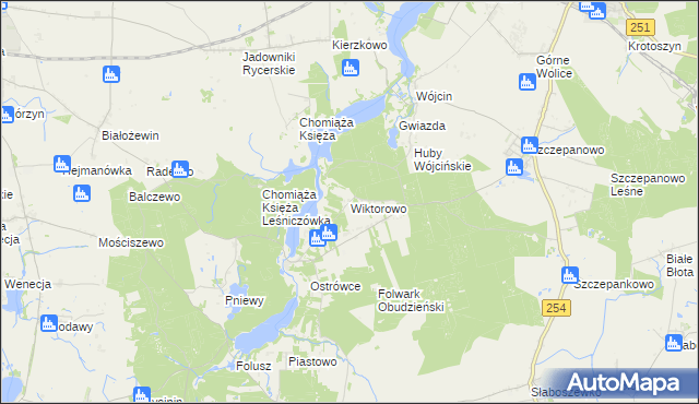 mapa Wiktorowo gmina Gąsawa, Wiktorowo gmina Gąsawa na mapie Targeo