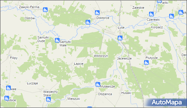 mapa Wiktorzyn gmina Wyszki, Wiktorzyn gmina Wyszki na mapie Targeo