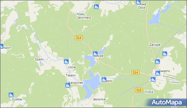 mapa Wilcze gmina Wolsztyn, Wilcze gmina Wolsztyn na mapie Targeo