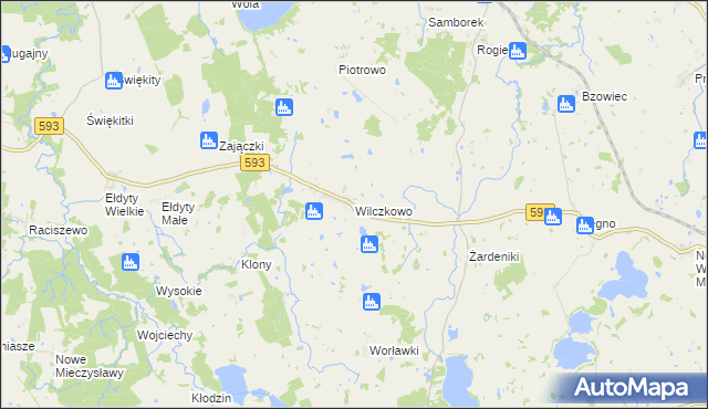 mapa Wilczkowo gmina Lubomino, Wilczkowo gmina Lubomino na mapie Targeo