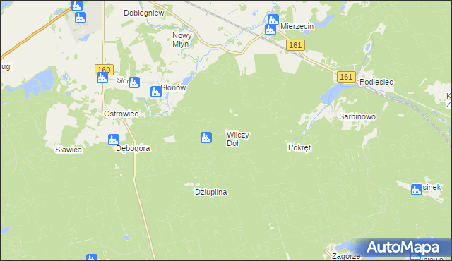 mapa Wilczy Dół, Wilczy Dół na mapie Targeo