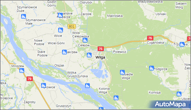 mapa Wilga, Wilga na mapie Targeo