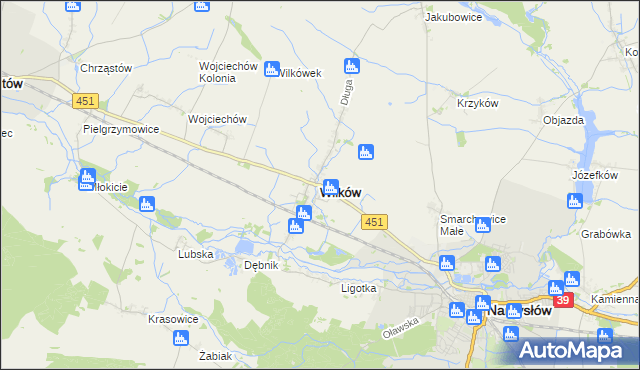 mapa Wilków powiat namysłowski, Wilków powiat namysłowski na mapie Targeo