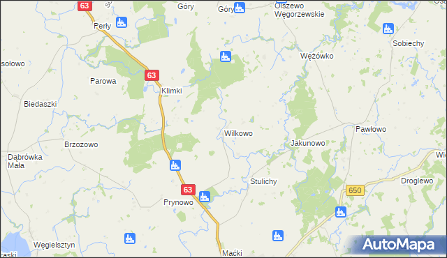 mapa Wilkowo gmina Węgorzewo, Wilkowo gmina Węgorzewo na mapie Targeo