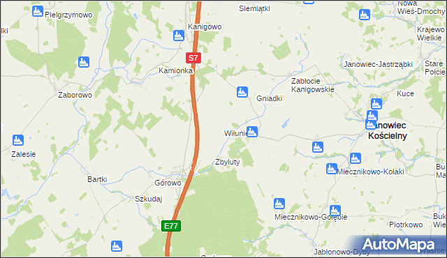 mapa Wiłunie, Wiłunie na mapie Targeo