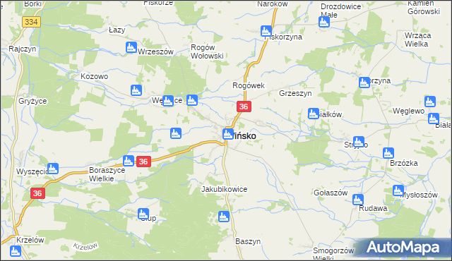 mapa Wińsko, Wińsko na mapie Targeo