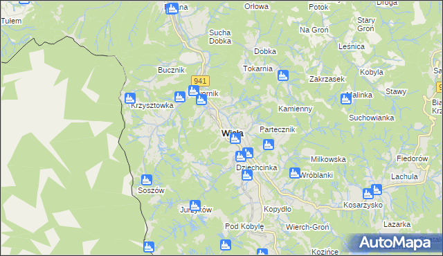 mapa Wisła, Wisła na mapie Targeo