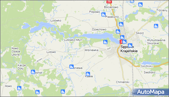 mapa Wiśniewka, Wiśniewka na mapie Targeo