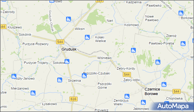 mapa Wiśniewo gmina Grudusk, Wiśniewo gmina Grudusk na mapie Targeo