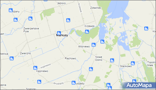 mapa Wiśniewo gmina Markusy, Wiśniewo gmina Markusy na mapie Targeo