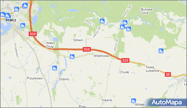 mapa Witankowo, Witankowo na mapie Targeo