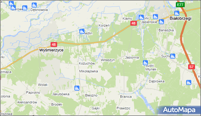 mapa Witaszyn, Witaszyn na mapie Targeo