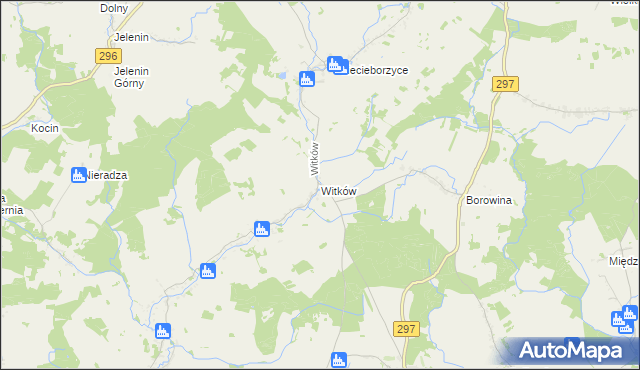 mapa Witków gmina Szprotawa, Witków gmina Szprotawa na mapie Targeo