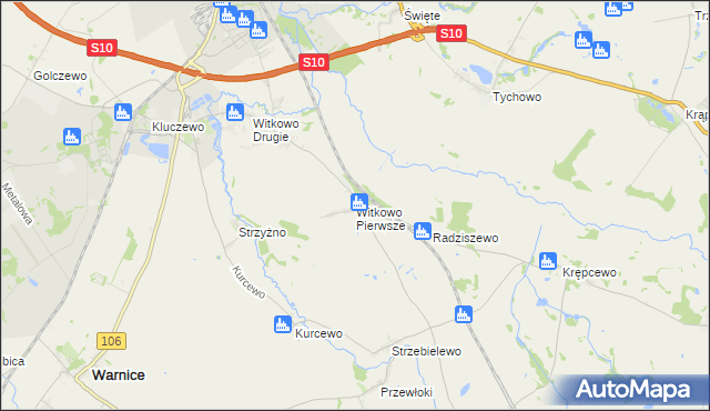 mapa Witkowo Pierwsze, Witkowo Pierwsze na mapie Targeo