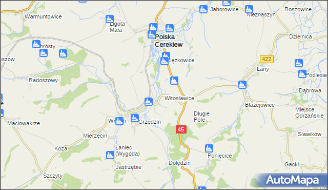 mapa Witosławice, Witosławice na mapie Targeo