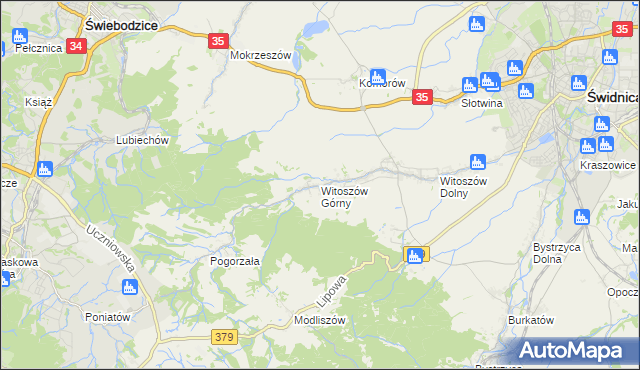 mapa Witoszów Górny, Witoszów Górny na mapie Targeo