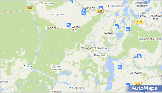 mapa Witrogoszcz-Kolonia, Witrogoszcz-Kolonia na mapie Targeo