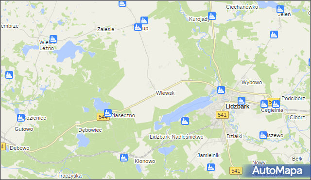 mapa Wlewsk, Wlewsk na mapie Targeo