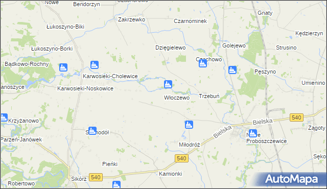 mapa Włoczewo, Włoczewo na mapie Targeo