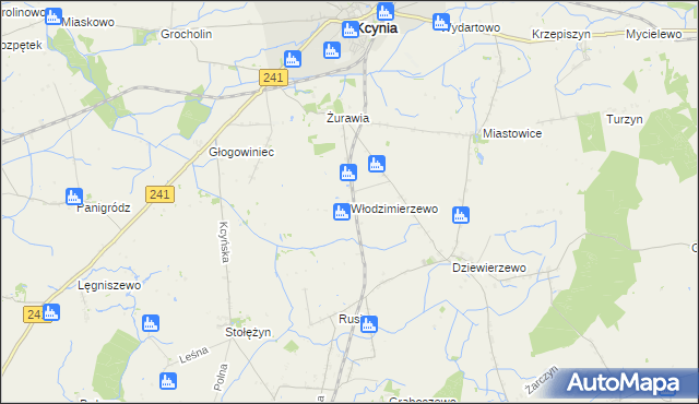 mapa Włodzimierzewo, Włodzimierzewo na mapie Targeo