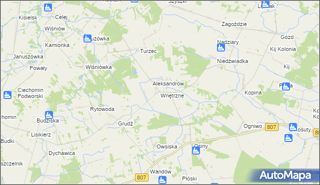 mapa Wnętrzne, Wnętrzne na mapie Targeo