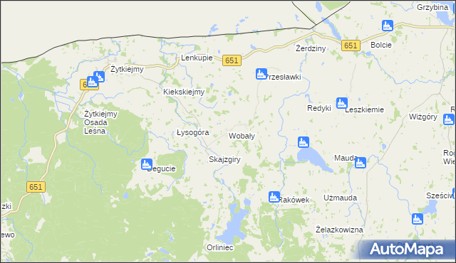 mapa Wobały, Wobały na mapie Targeo