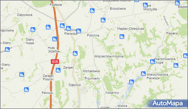 mapa Wojciechów-Kolonia, Wojciechów-Kolonia na mapie Targeo