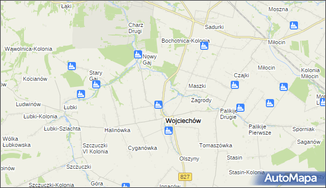 mapa Wojciechów-Kolonia Piąta, Wojciechów-Kolonia Piąta na mapie Targeo